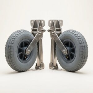 Folding Launching Wheels for Inflatable Boats, 26 cm